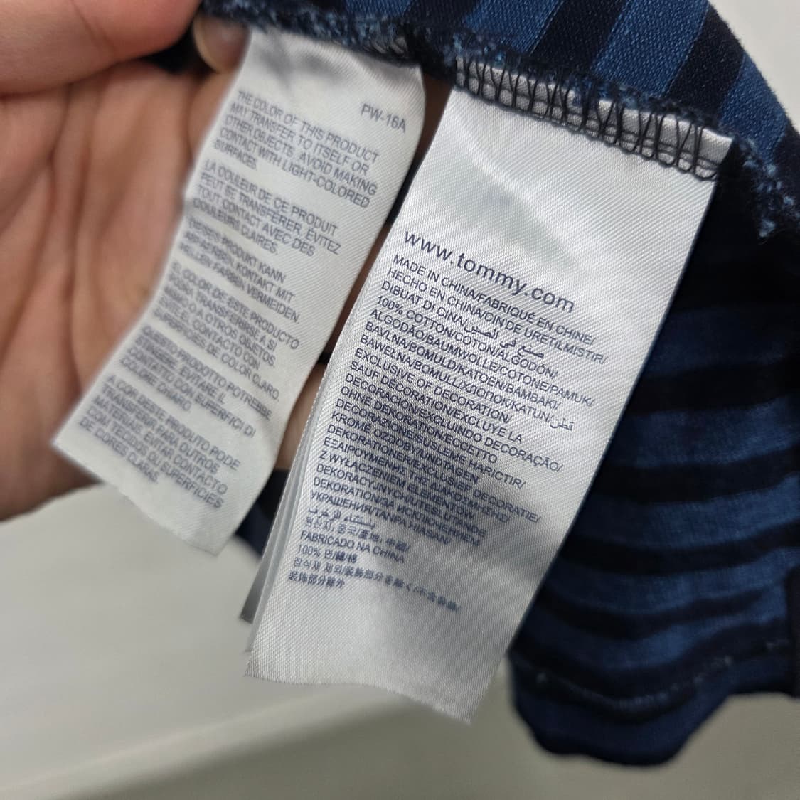 타미힐피거 스트라이프 반팔 카라티 남s 상품이미지5