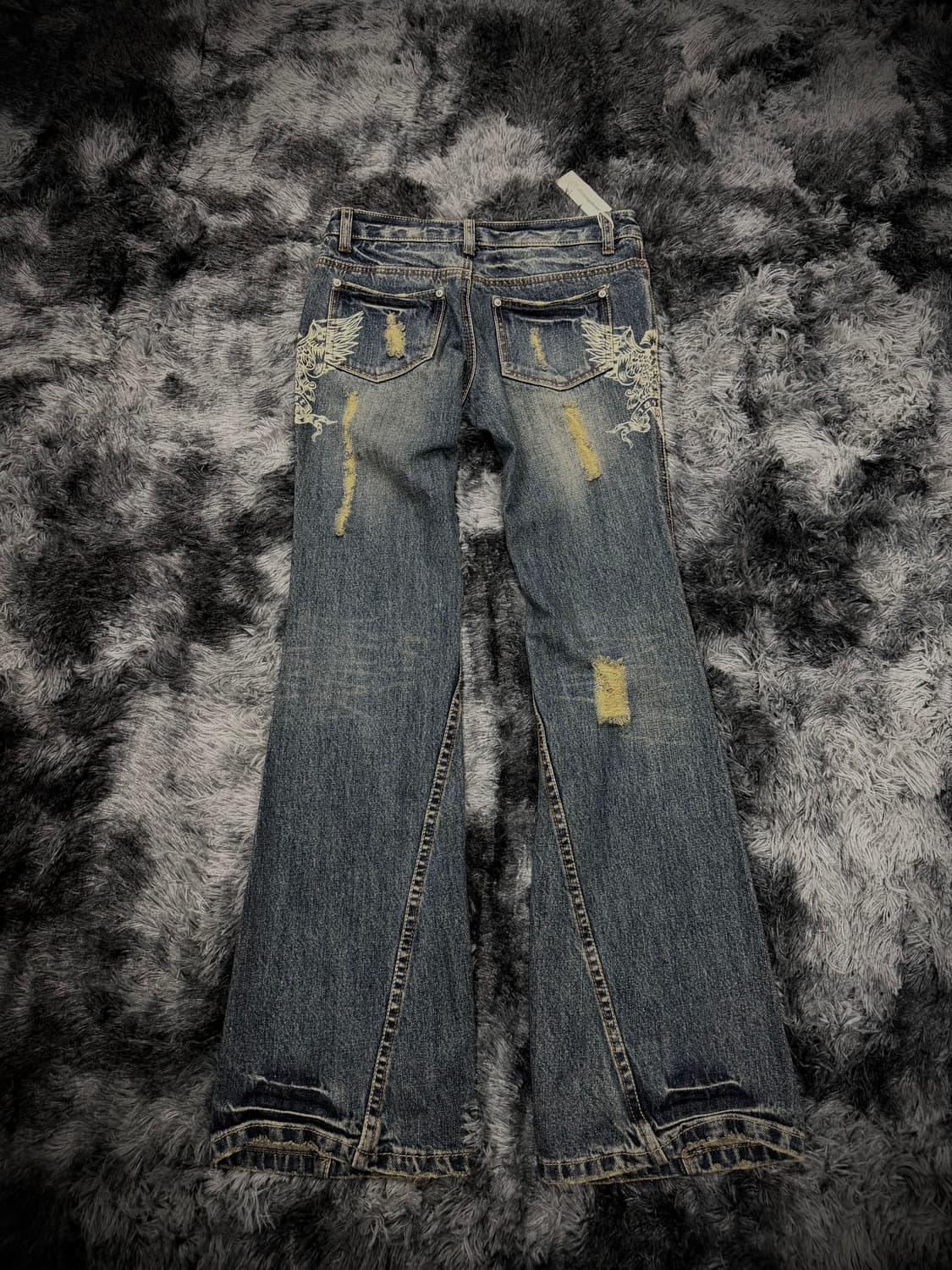 semantic design 독수리 프린팅 부츠컷 데님 팬츠 상품이미지2