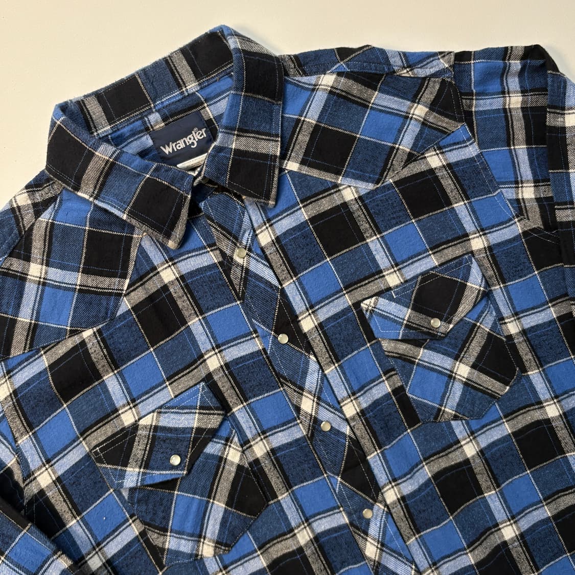 [XL] 랭글러 플란넬 셔츠 (blue/black) 상품이미지2