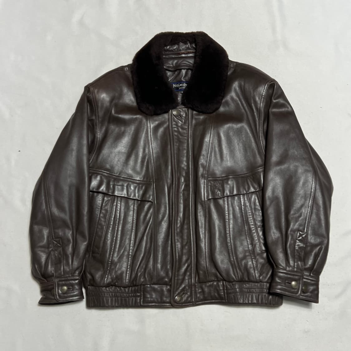 95 입생로랑 브라운 램스킨 무스탕 양가죽 자켓 상품이미지2