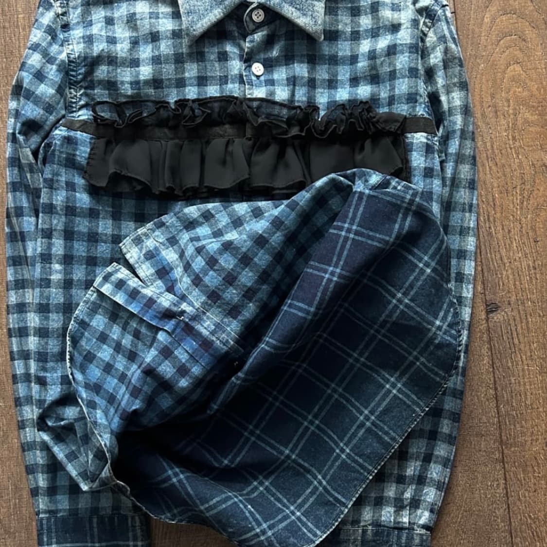 꼼데가르송 트리콧 15FW Washed Check Frill 셔츠 상품이미지3
