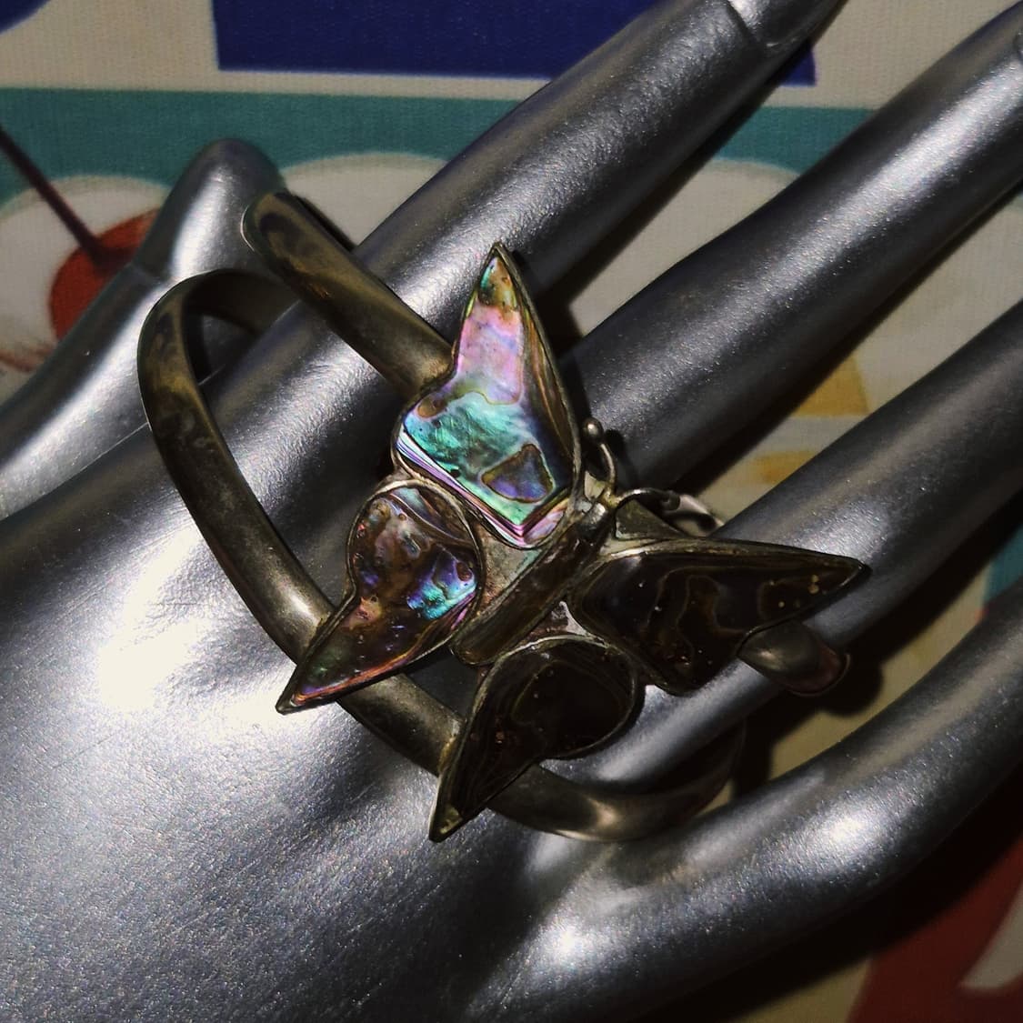 70s 멕시코 알파카 아발론 자개 빅 나비 뱅글 상품이미지5