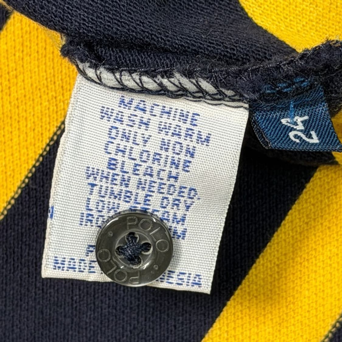 폴로 랄프로렌 빅포니 스트라이프 PK 카라 티셔츠 네이비 옐로우 L 상품이미지8