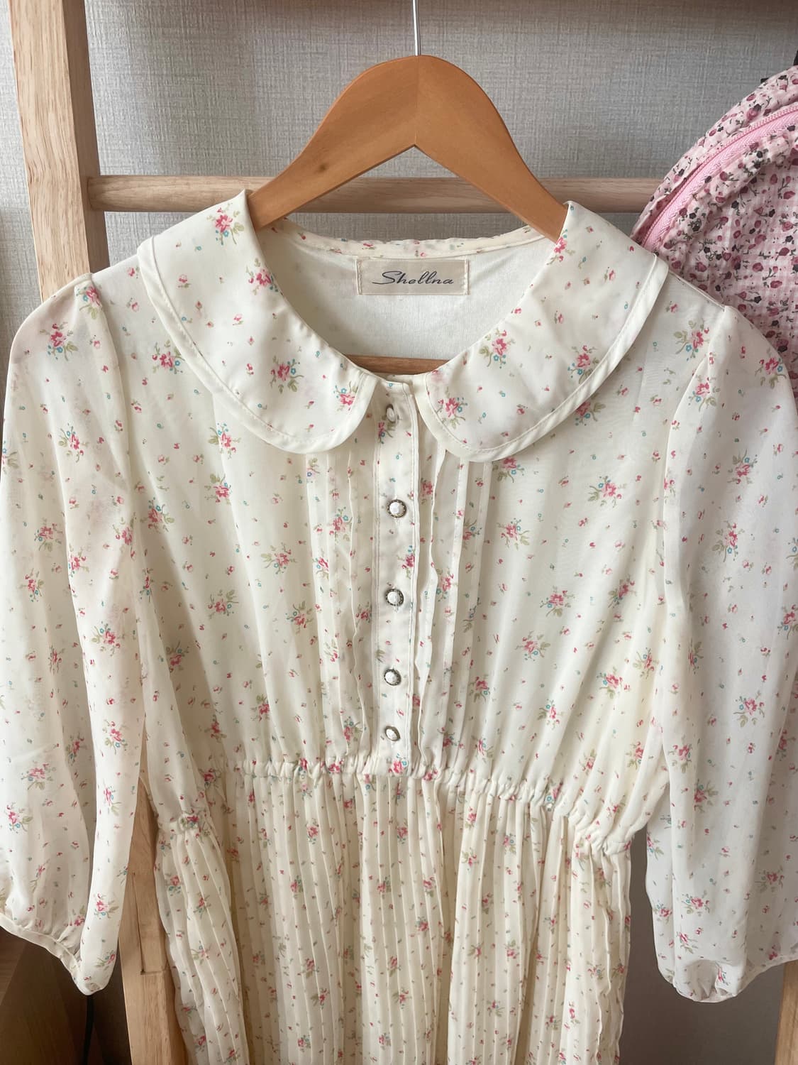 모리걸 빈티지 잔꽃 둥근카라 원피스 🌸🤍🌿 상품이미지2