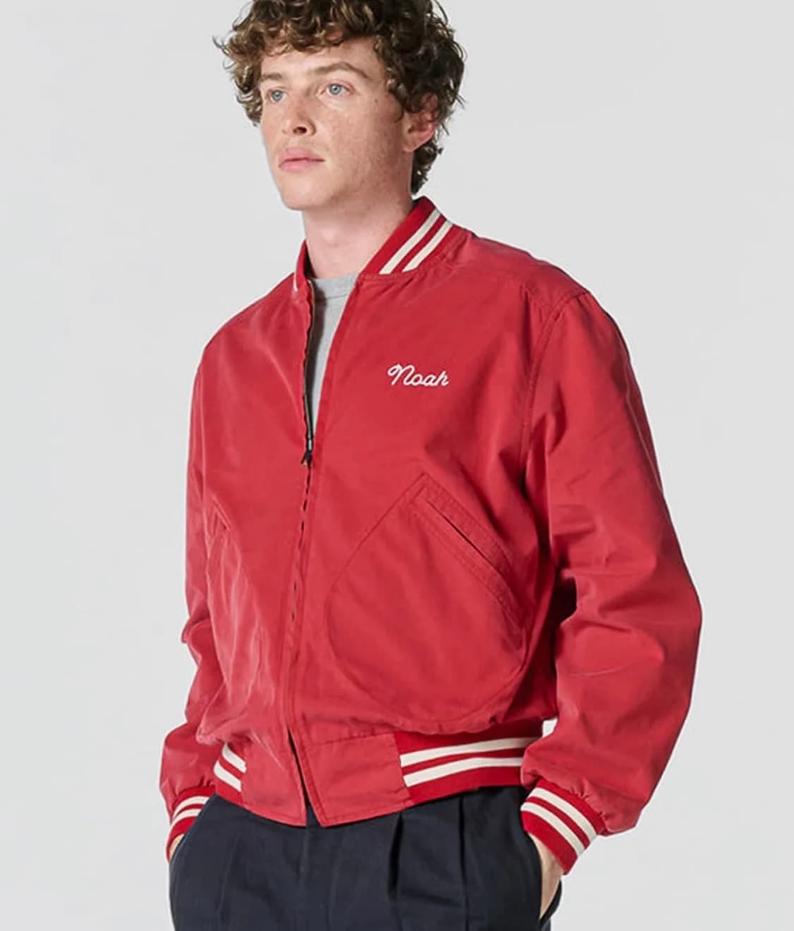 L) 노아 noah 코튼 바시티 자켓 레드 상품이미지1