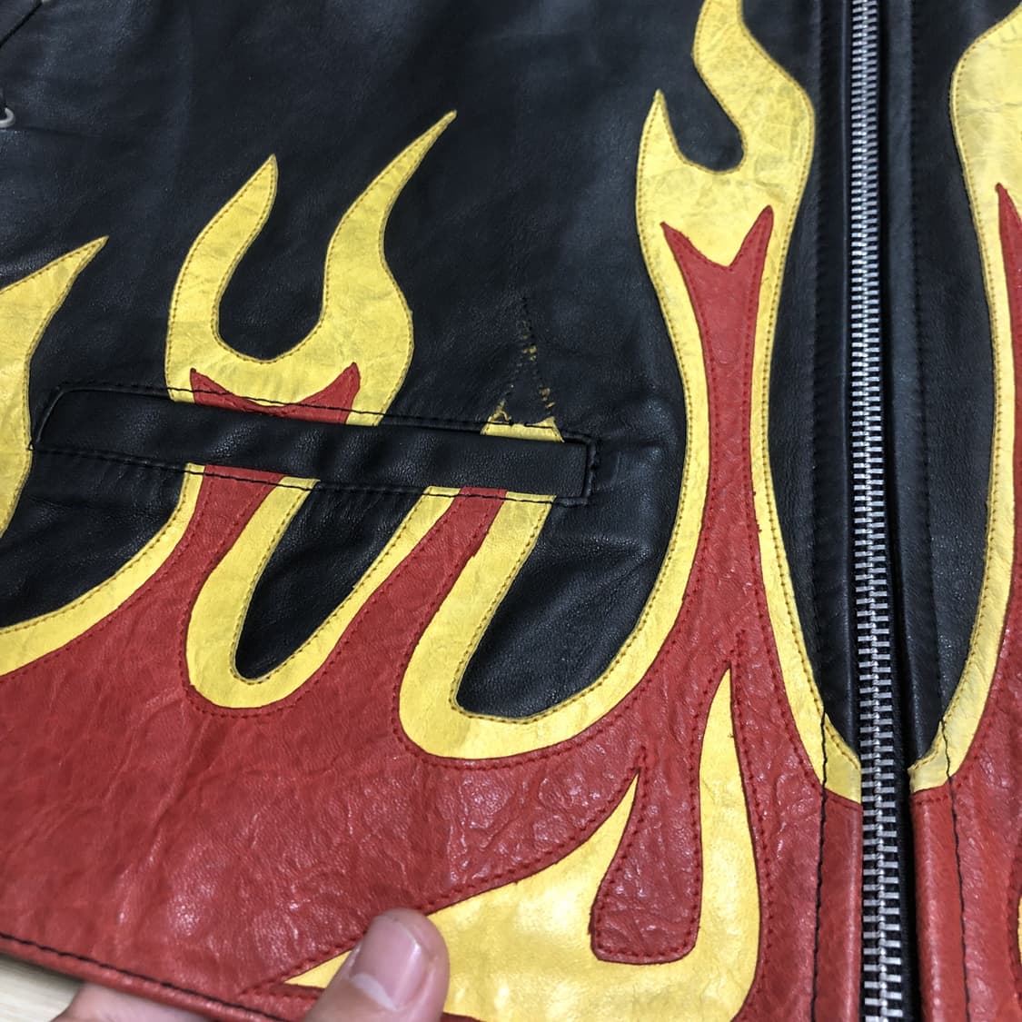 (M) 90's CMC Leather 프레임 소가죽 바이크 모터사이클 베 상품이미지4