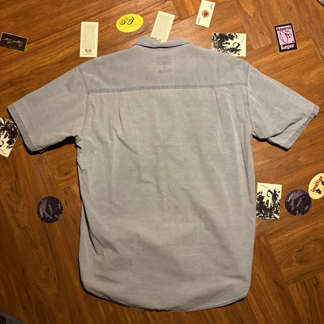 90s Budweiser chambray work half shirt 상품이미지4