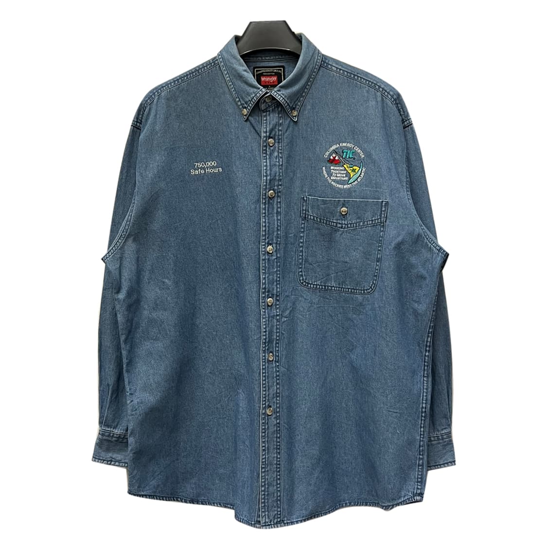 랭글러 히어로 오버핏 워크 데님 셔츠 청남방 L 상품이미지1