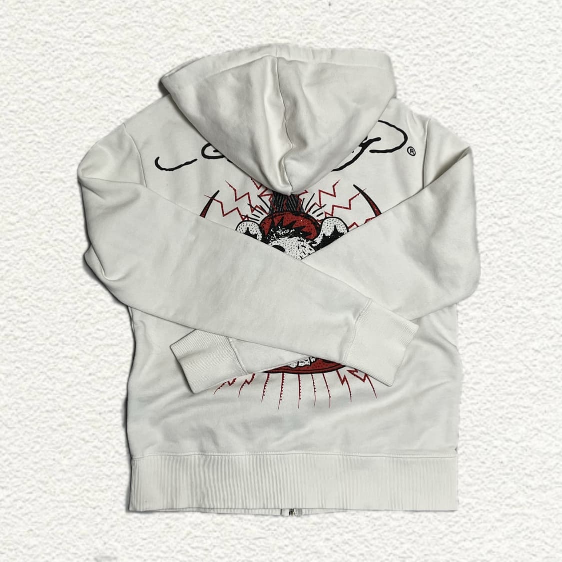 ED HARDY 화이트 후드집업 S 상품이미지2