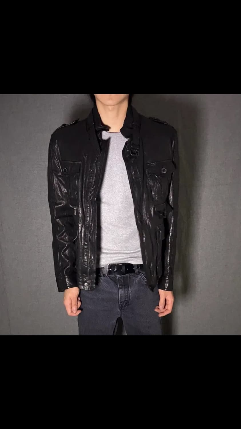 양가죽 디테일 포켓 레더 자켓 상품이미지2