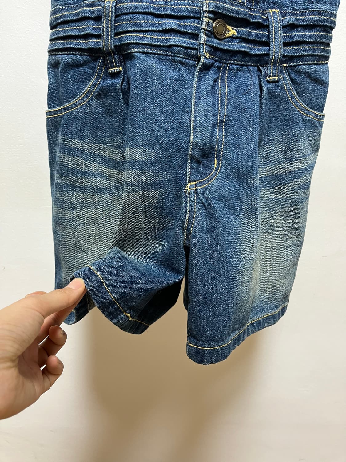 half denim overalls  상품이미지3