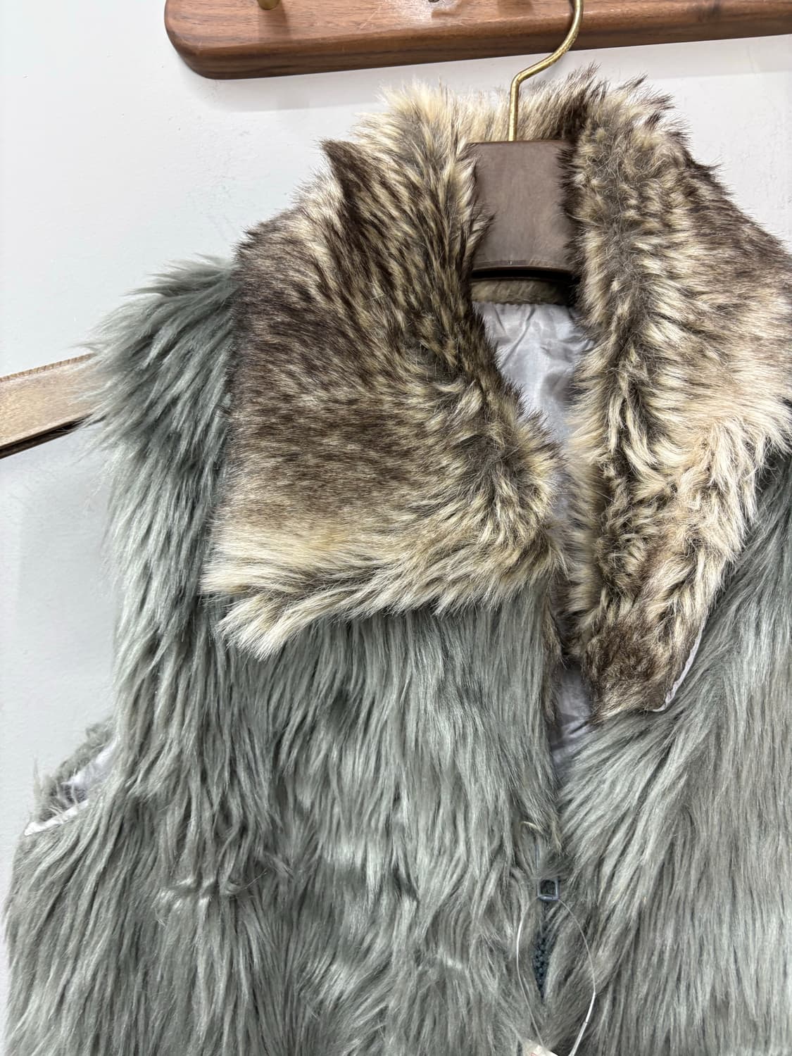 빈티지 그레이 브라운 모피 털 니트 베스트 A2792 상품이미지3
