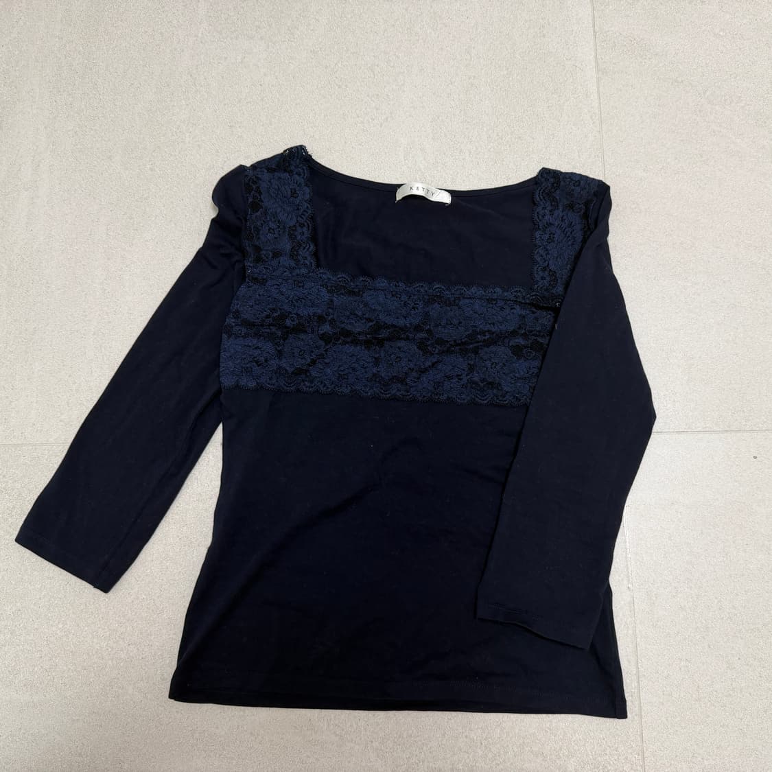 lace t shirt 레이스 네이비 7부티  상품이미지2