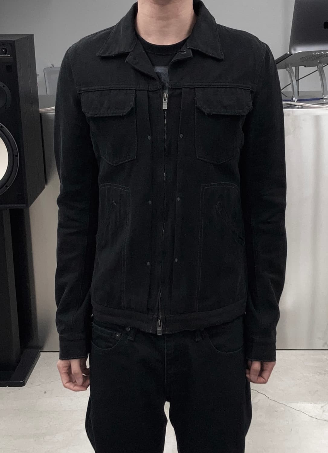 wjk 플랩 포켓 디스트레스드 자켓 상품이미지1