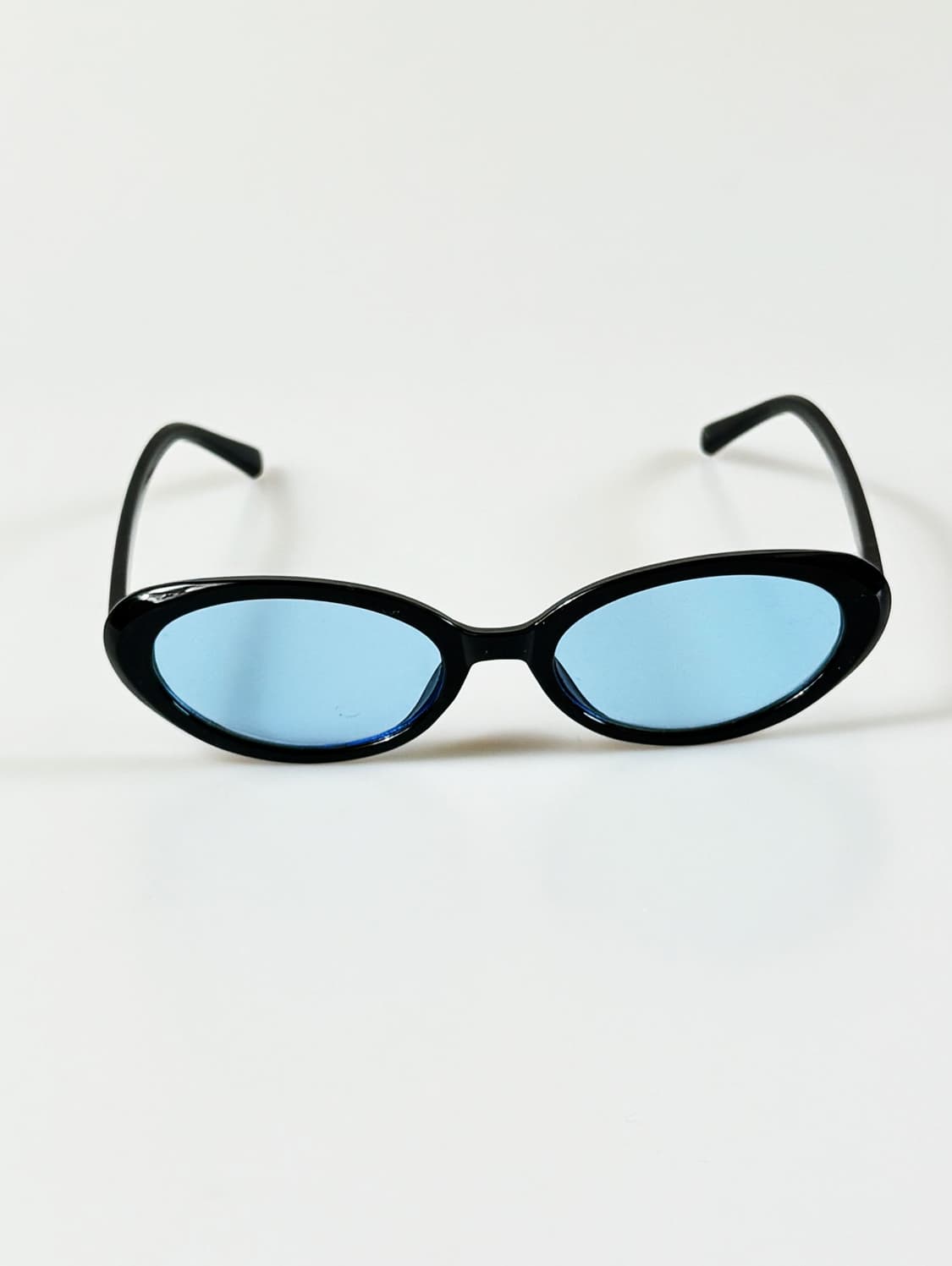 90s 블랙 오벌 세미 캣아이 뿔테 빈티지 틴트 선글라스 상품이미지2