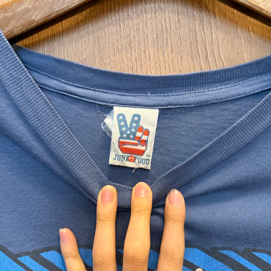 정크 푸드 라운드넥 반팔 티셔츠 DC 코믹스 슈퍼맨 프린팅 디테일 블루 상품이미지5