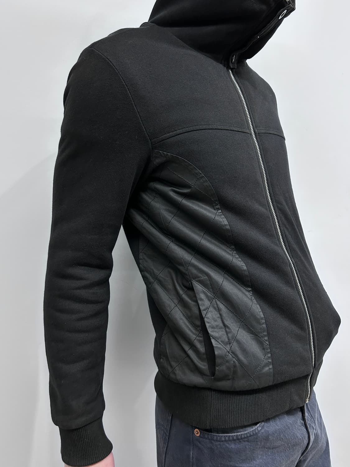 아르마니 하이넥 닌자 시어링 후드 집업 상품이미지1