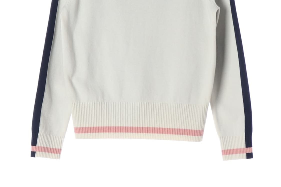 베네통 로고 자수 배색 카라 니트 S 상품이미지4