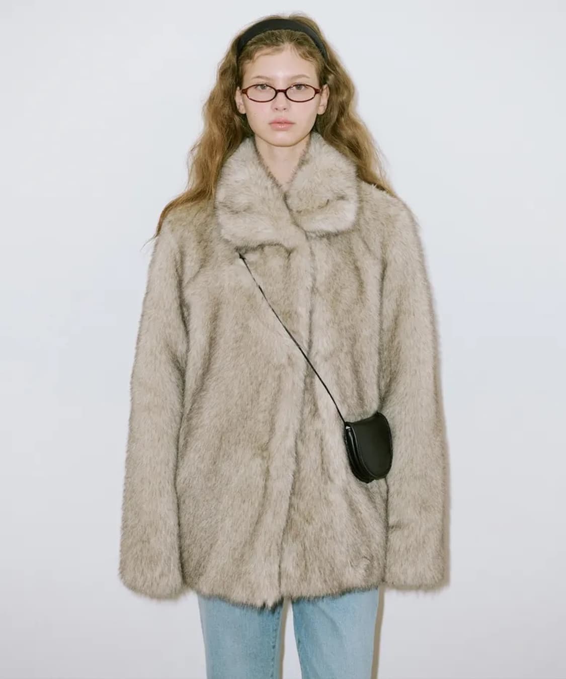 시눈 퍼자켓 Heavy Mix Fur Jacket 애쉬브라운 상품이미지1