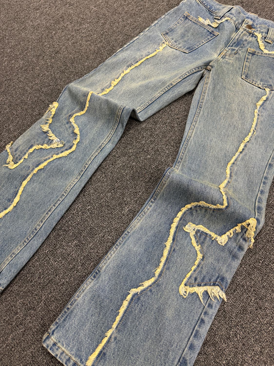 X-girl 빈티지 여성 별패치 부츠컷 연청 데님팬츠 상품이미지3