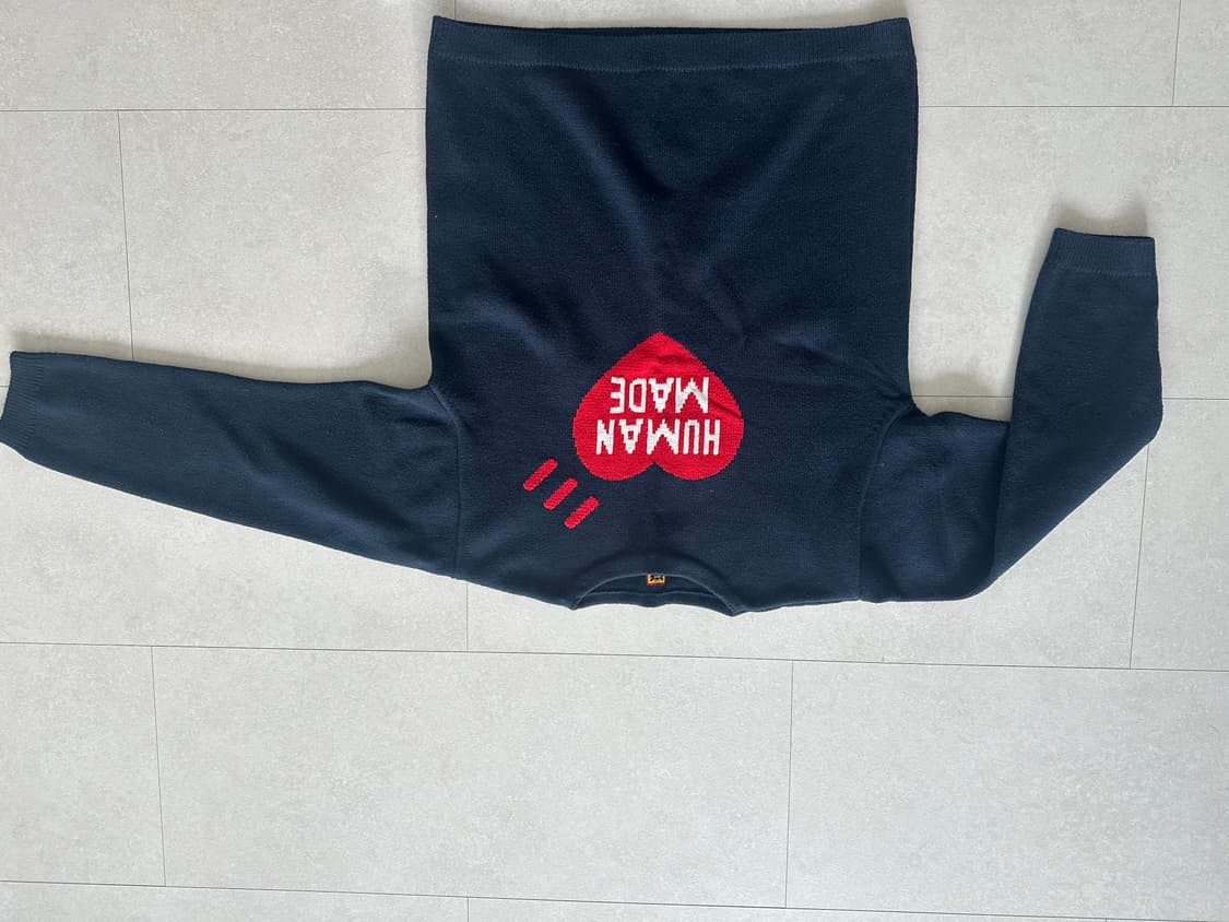 휴먼메이드 하트 니트 네이비 XL 상품이미지1