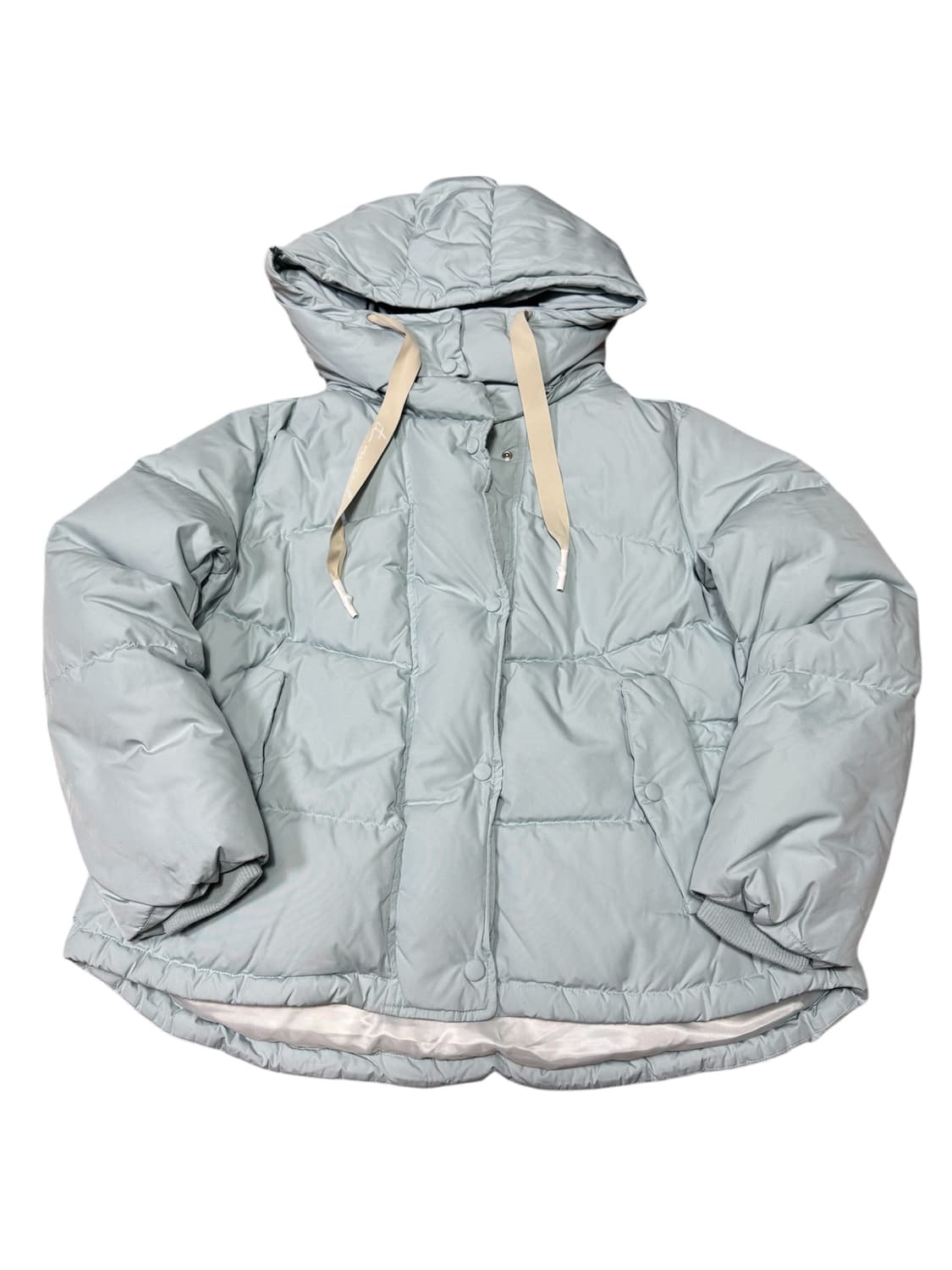 바배) 하늘색 여성 덕다운 숏 패딩 상품이미지1