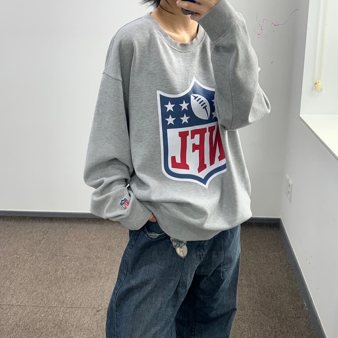 NFL 빅 로고 그레이 맨투맨 상품이미지2