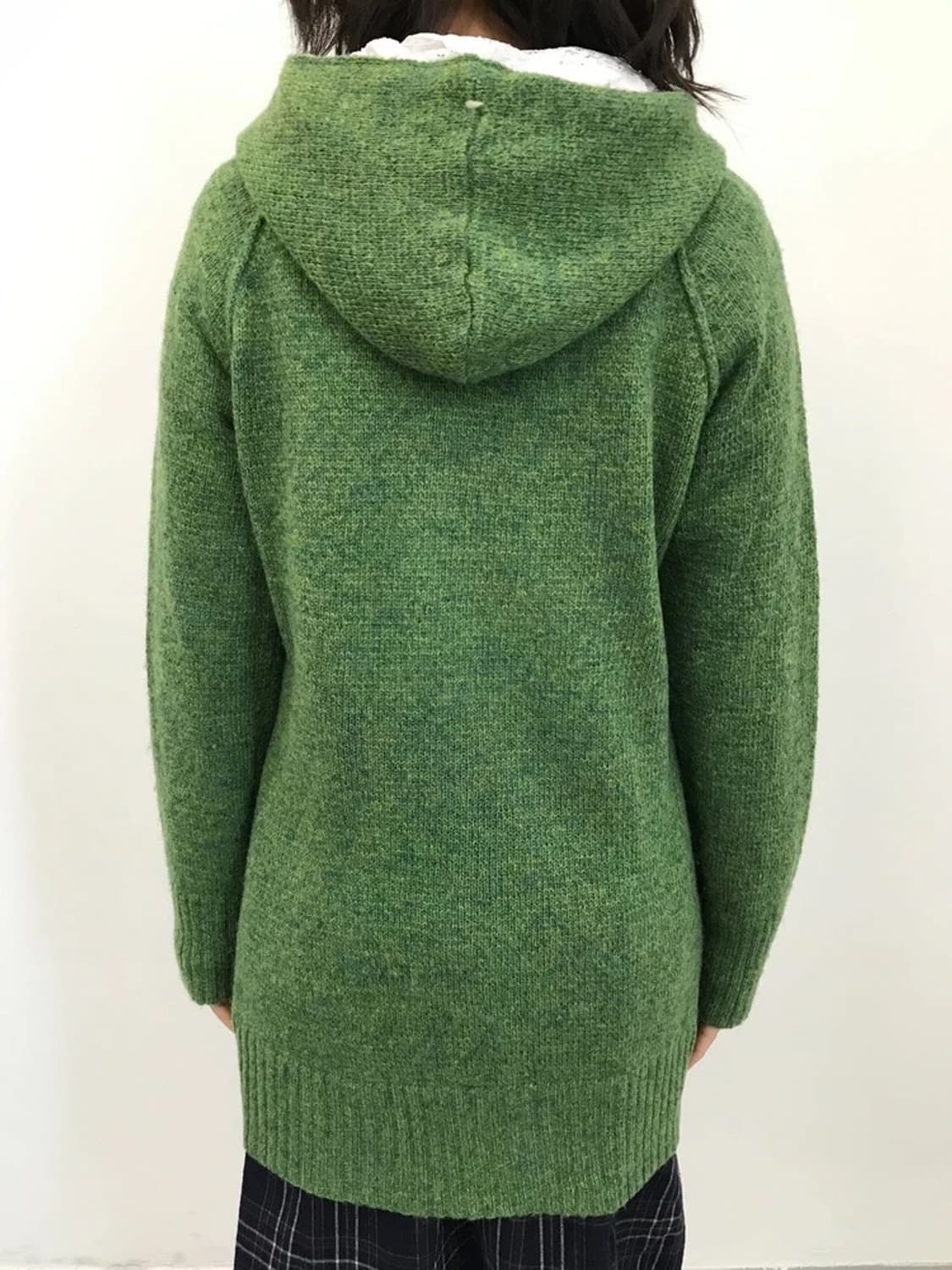 Cube Sugar Green Wool Hooded Knit Cardig 상품이미지3