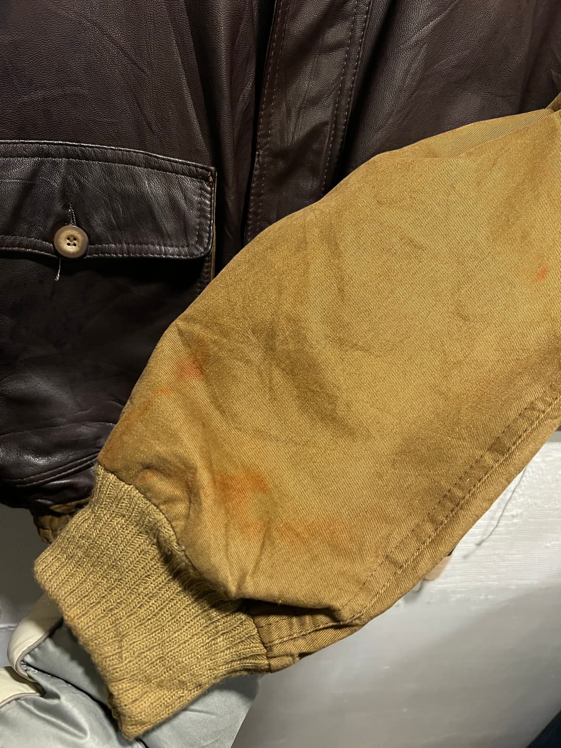 [2XL]90's Made in France 폴리레더 플라이트 자켓 상품이미지6