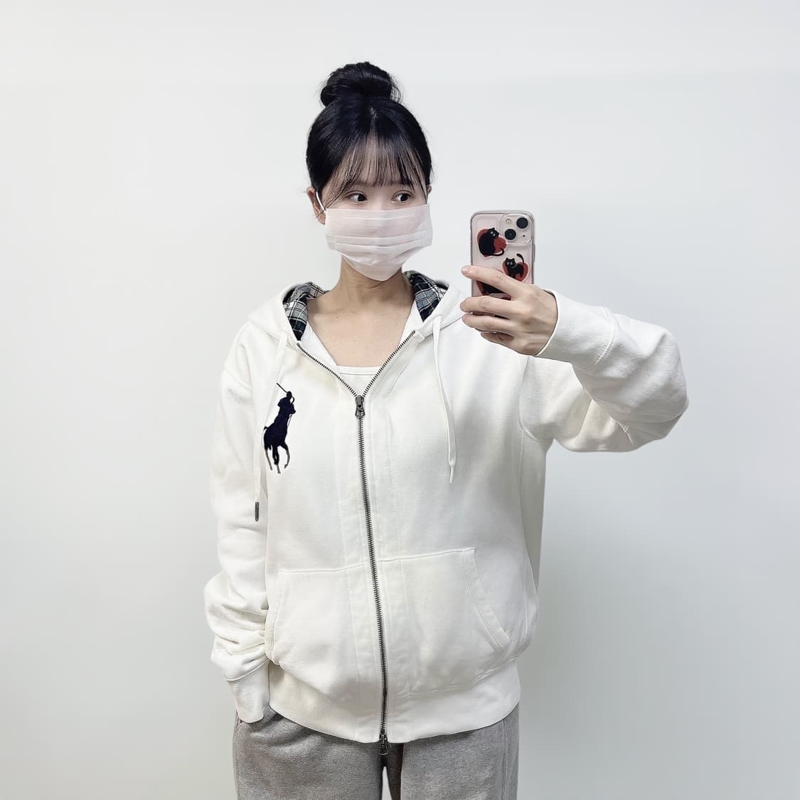폴로 랄프로렌 빅 포니 후드집업 화이트 대장급 상품이미지1