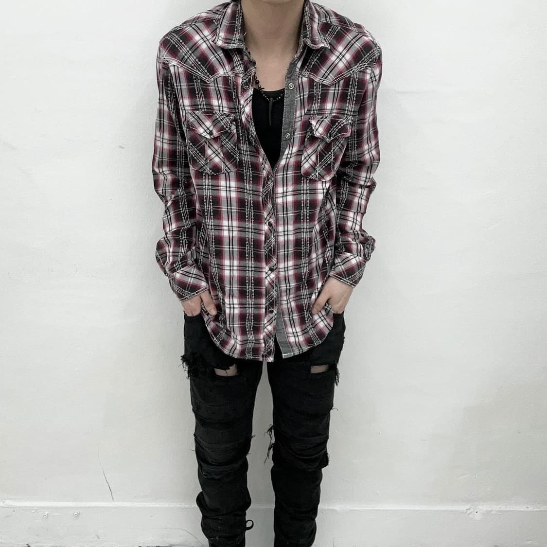 Villand punk check pattern shirts 상품이미지2