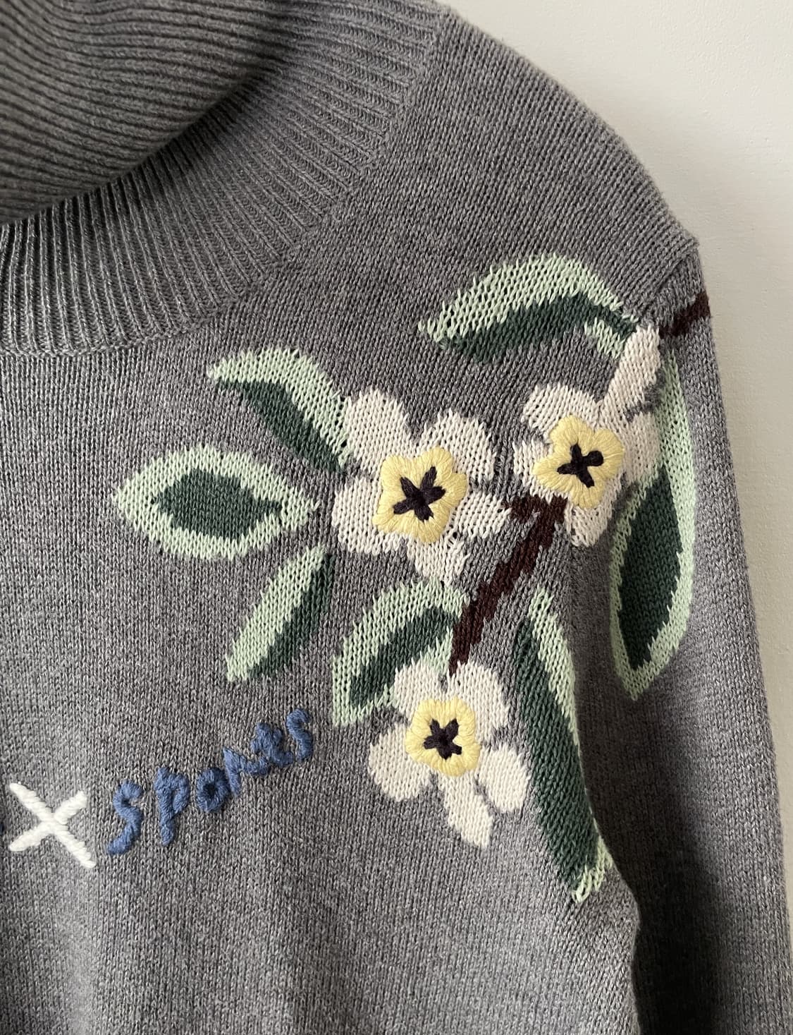 vintage flower embroidered knit 상품이미지5