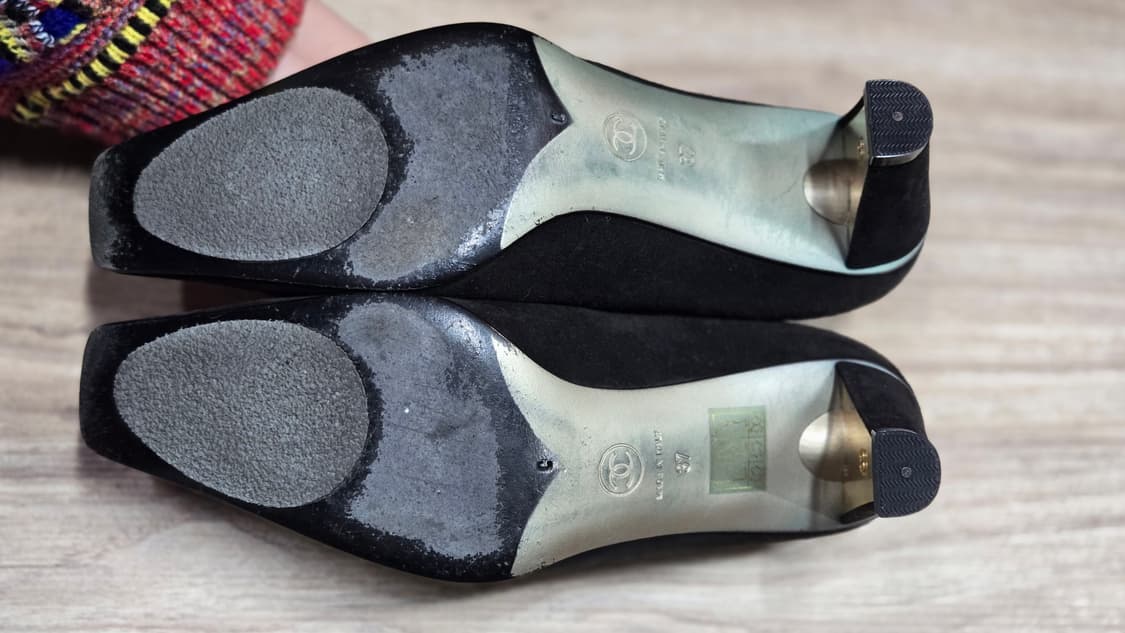 샤넬 까멜리아 스웨이드 플라워 장식 펌프스힐 상품이미지7