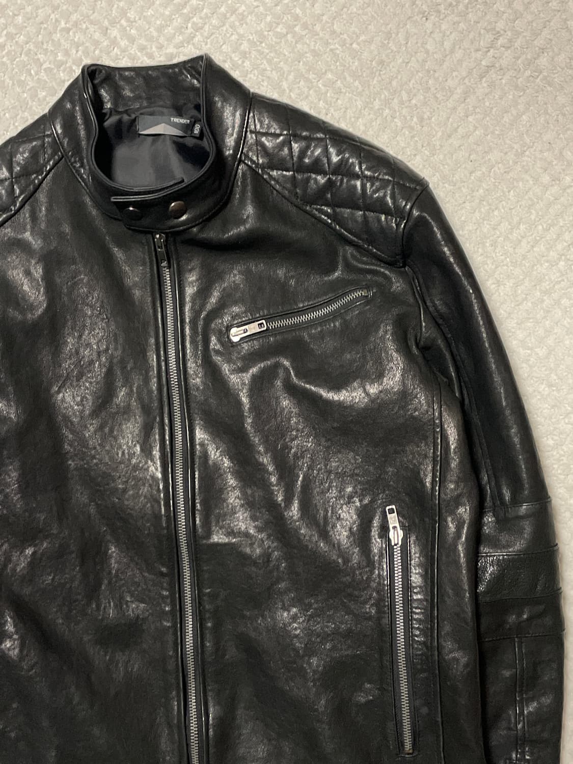 광희시장 웨스턴 무드 램스킨 양가죽 바이커 레더 자켓 상품이미지3