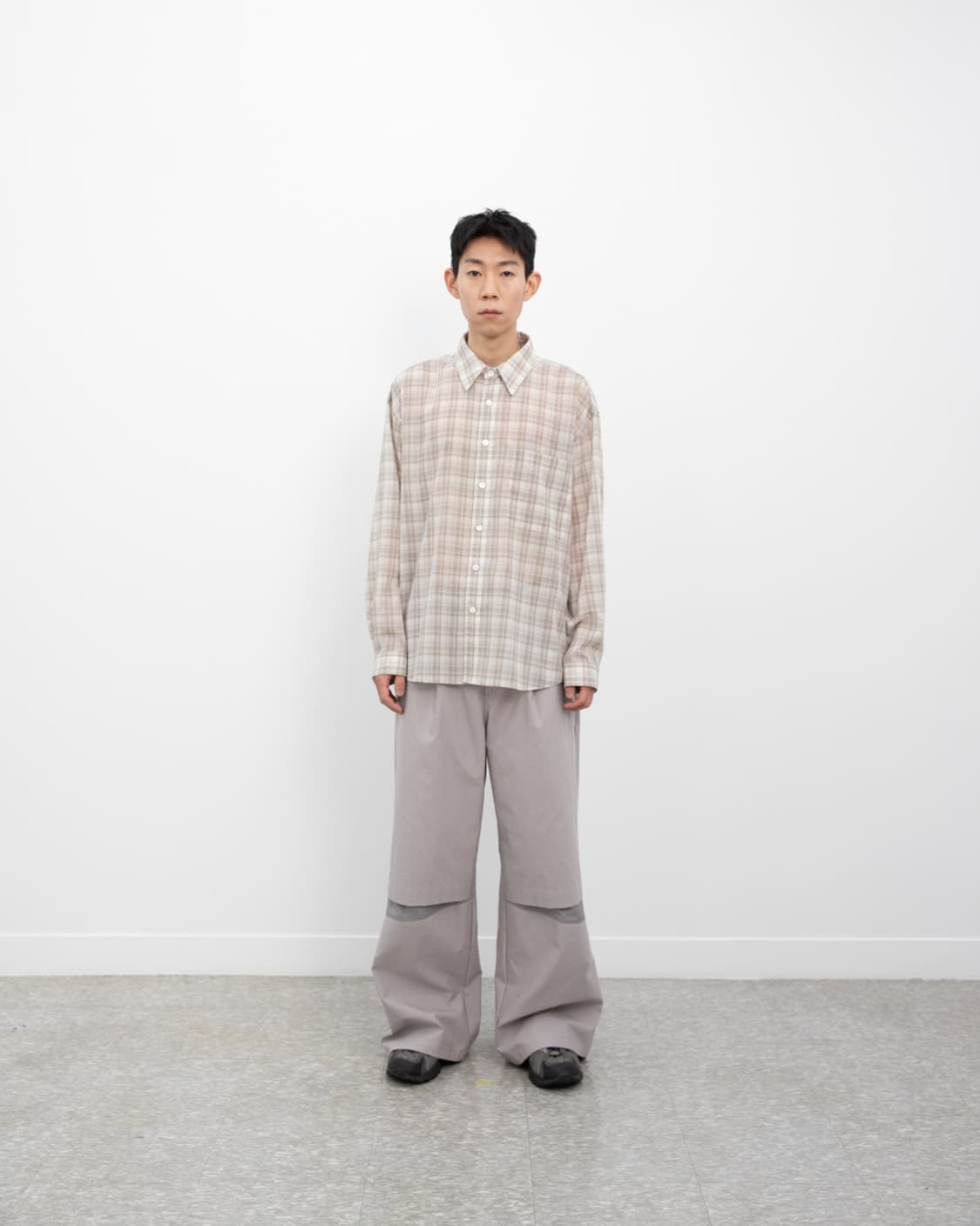 (2) 999휴머니티 이지 체크 셔츠 에크루 상품이미지5