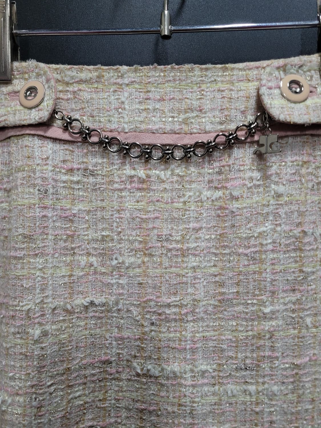 courreges 꾸레쥬 메탈로고 트위드 스커트 상품이미지2