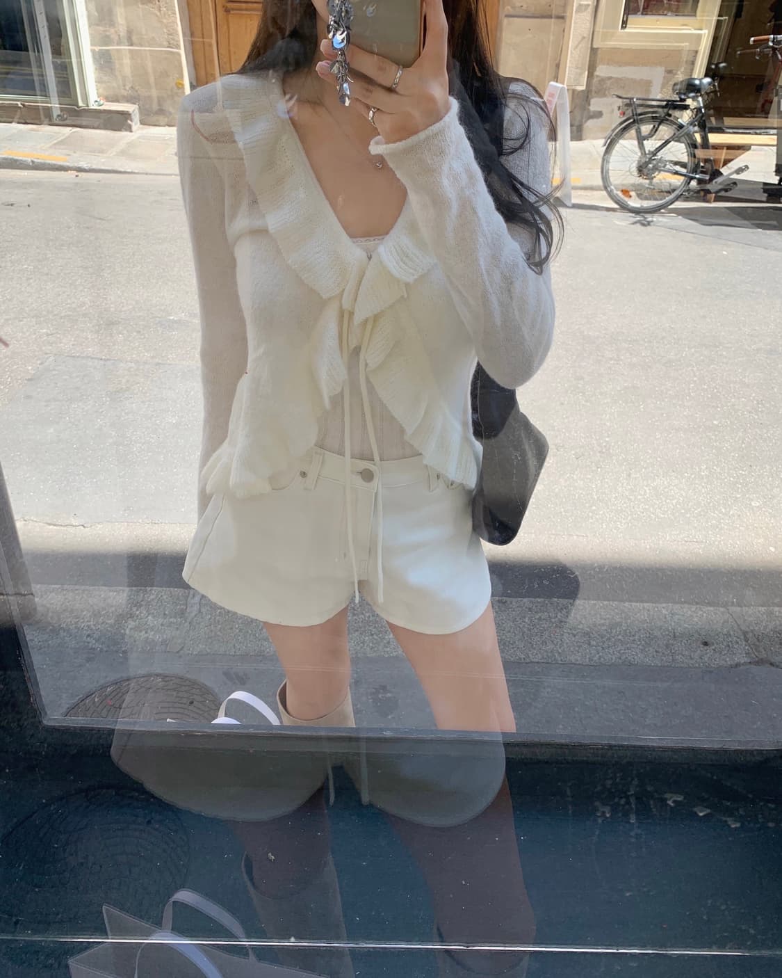 리즈 leeds Senne 러플 가디건(ivory) 상품이미지3