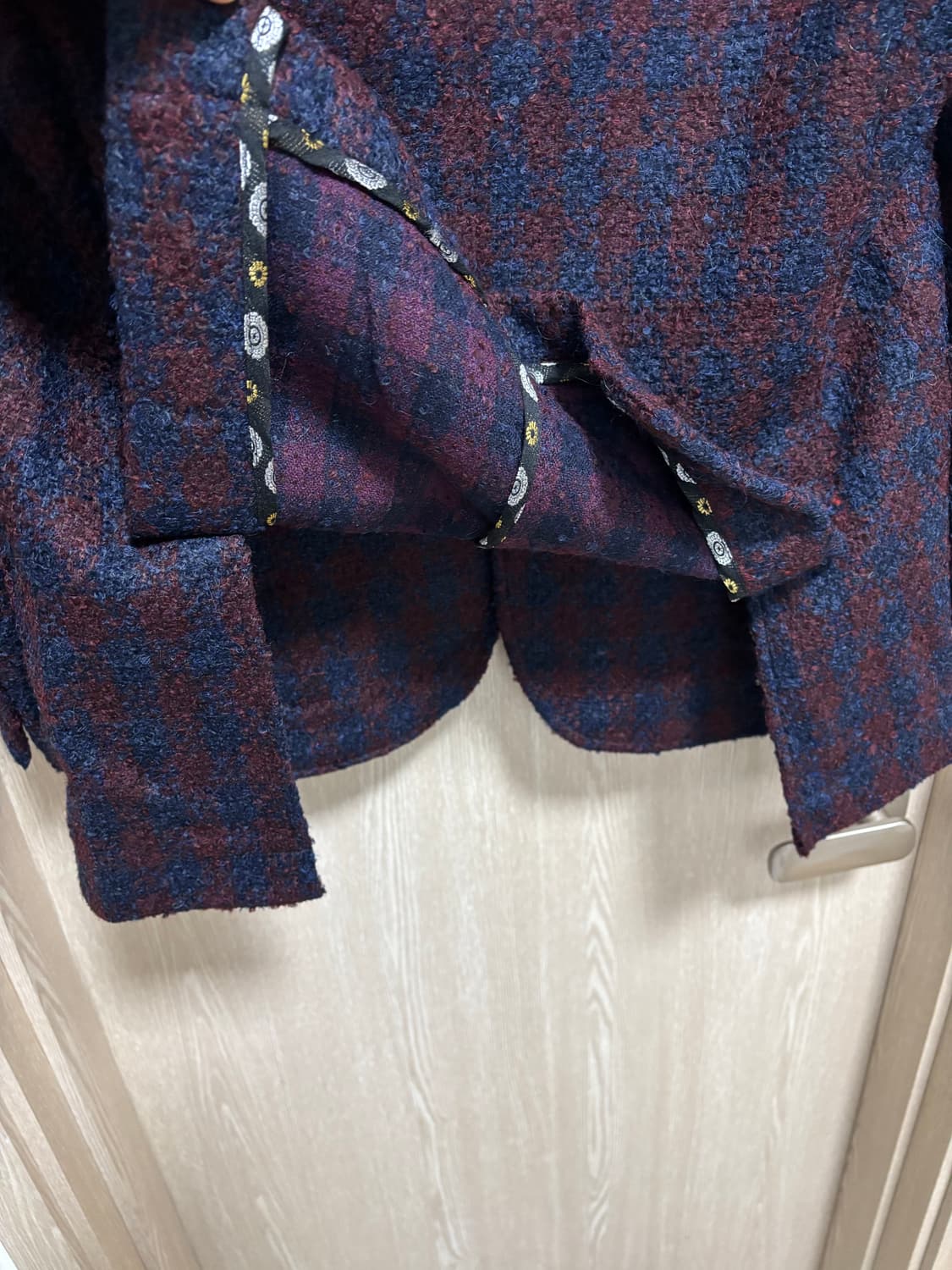 이태리BOB 울 트위드 핸드메이드 블레이저95~100/버건디 상품이미지5