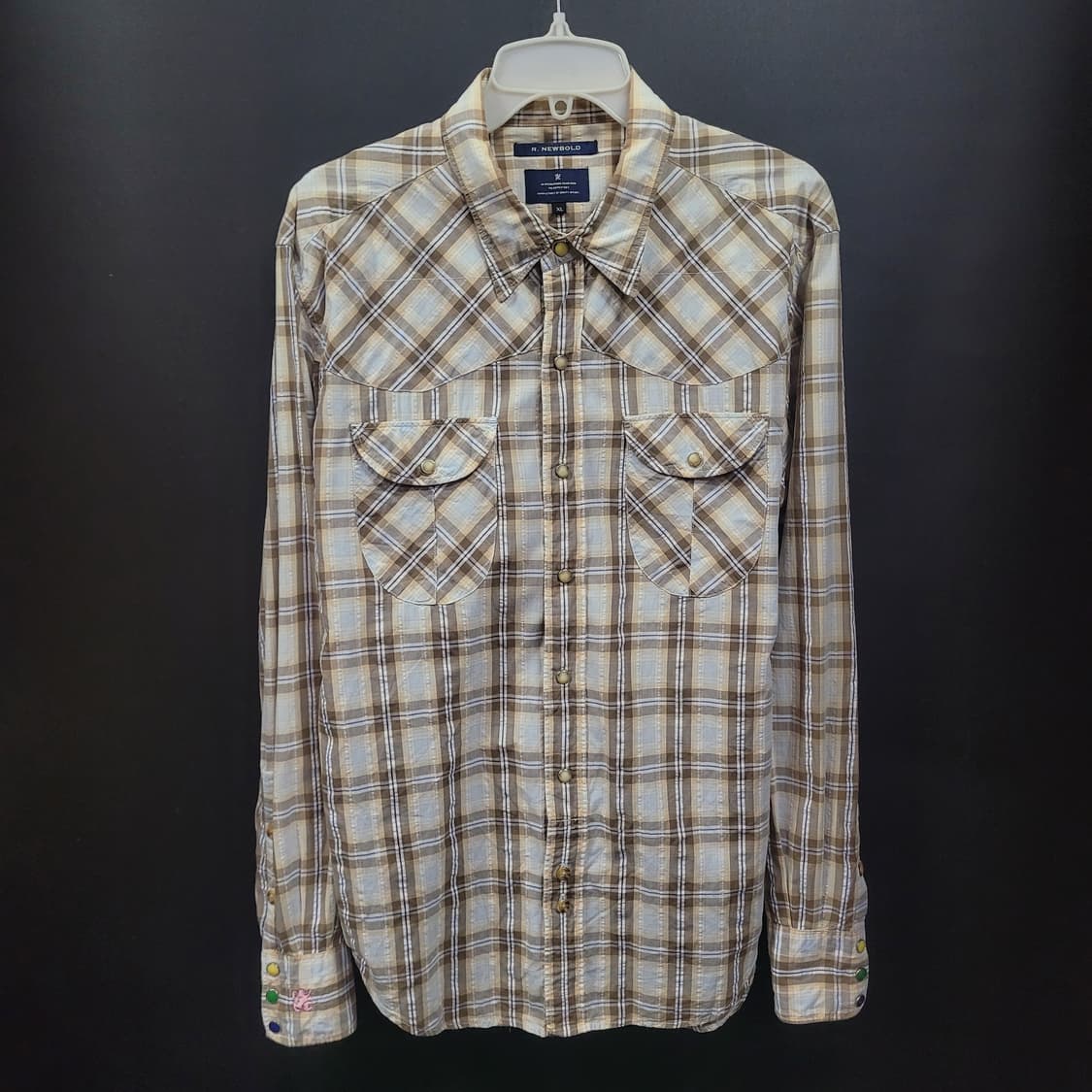 R.NEWBOLD 알뉴볼드 폴스미스 자수로고 웨스턴 체크 셔츠 상품이미지1