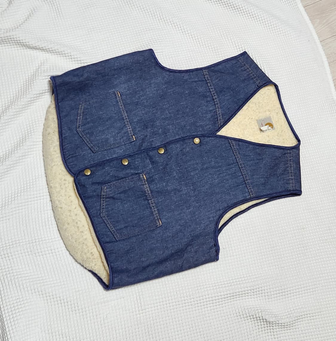 칼하트 80s 청 데님 안감 쉐르파 베스트 조끼 자켓 상품이미지3