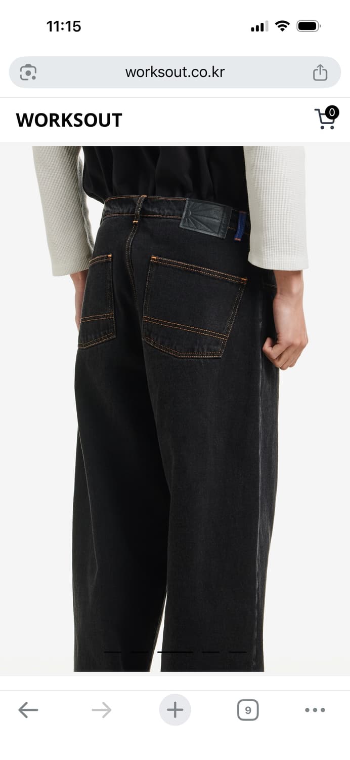 라스벳 데님 팬츠 블랙 상품이미지6