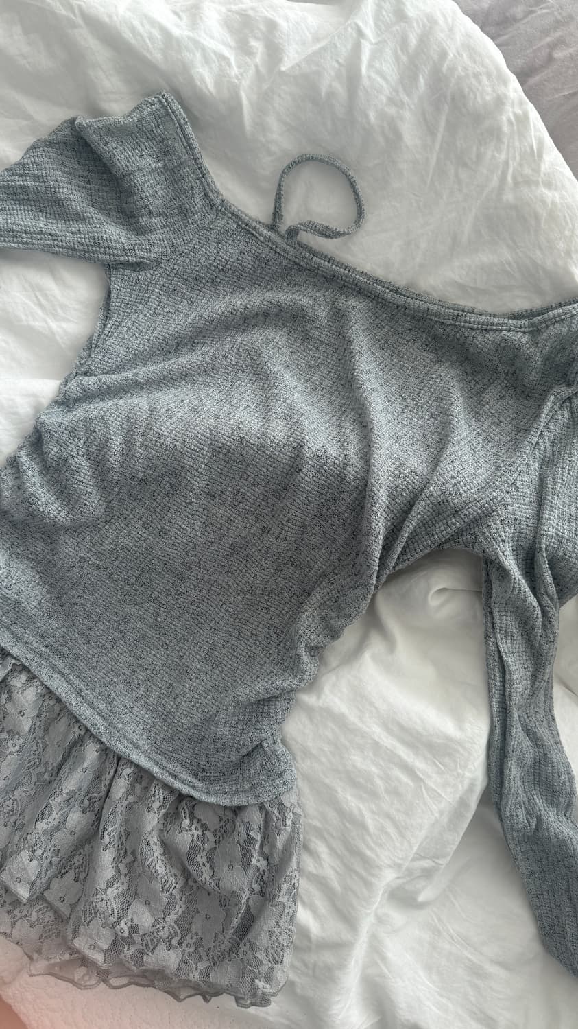 빈티지 레이어드 시스루 원숄더  상품이미지1