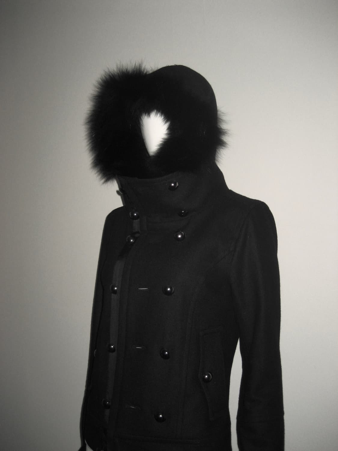 퍼 투버튼 하이넥 후드 집업 울 자켓 아카이브 상품이미지7