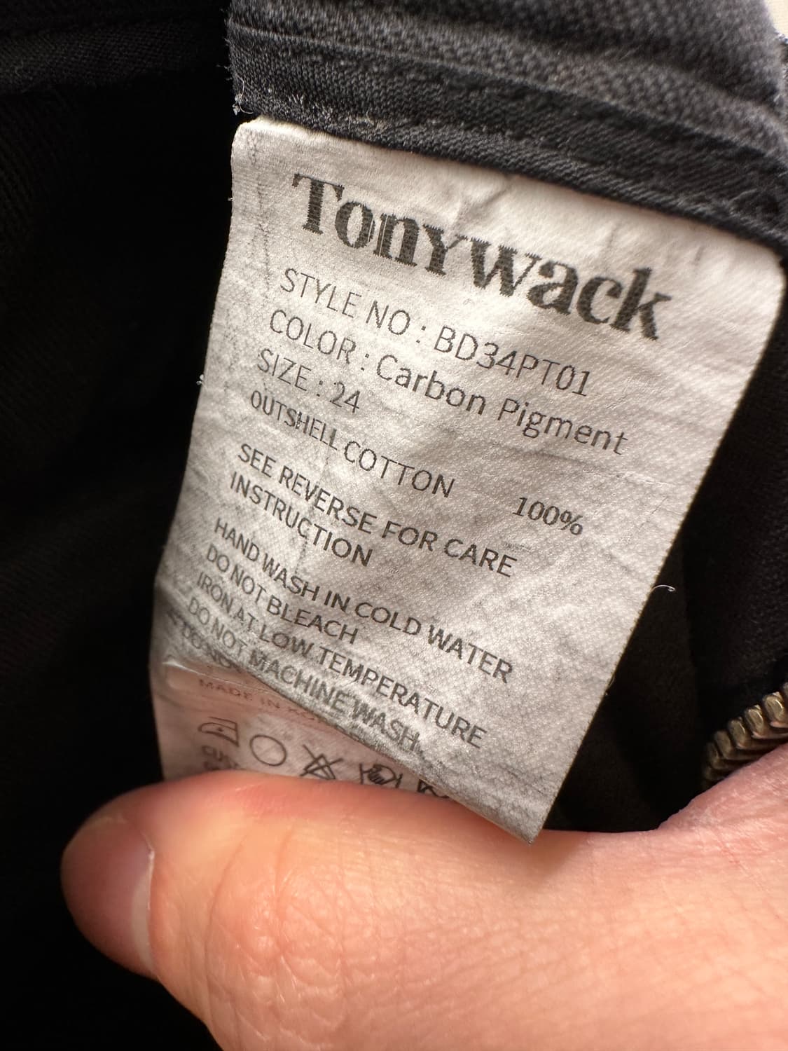[24] 토니웩 가먼트다잉 개버딘 와이드 카고 팬츠 - 카본 피그먼트 상품이미지5