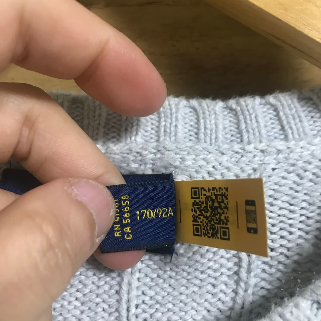 폴로 랄프로렌 큐알 그레이회색 꽈배기 니트) 상품이미지4