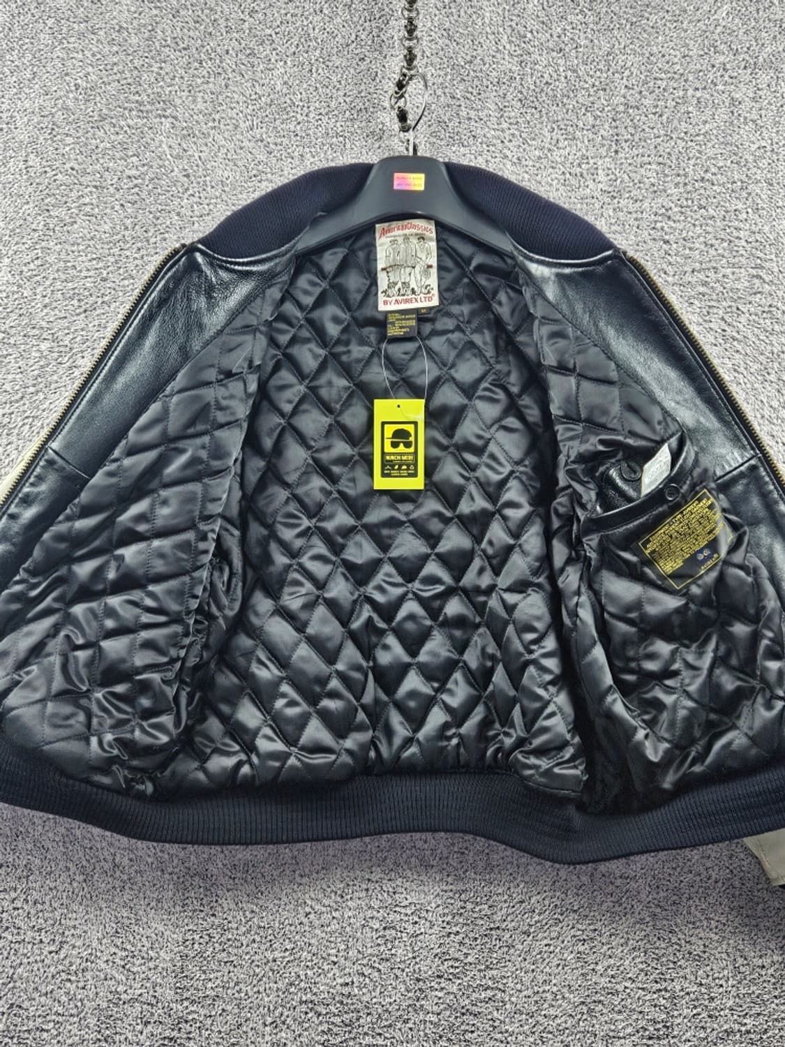 아비렉스 아이콘 가죽 배색 블루종 자켓 ( M ) / 10979 상품이미지10