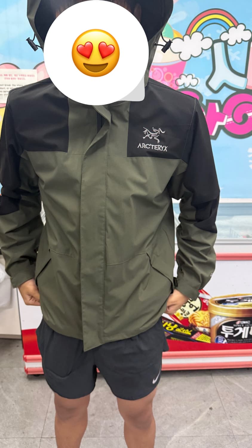 아크테릭스 바람막이 자켓 올리브 블랙 상품이미지6