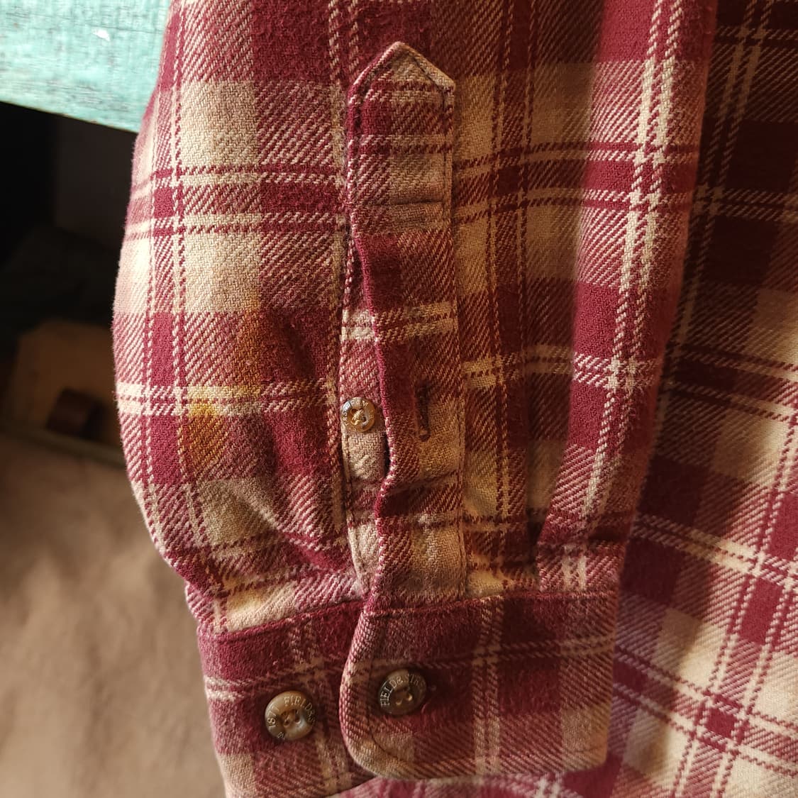90s 아메리칸 빈티지 체크셔츠 헤비 플란넬 워크셔츠 레드 L 상품이미지8