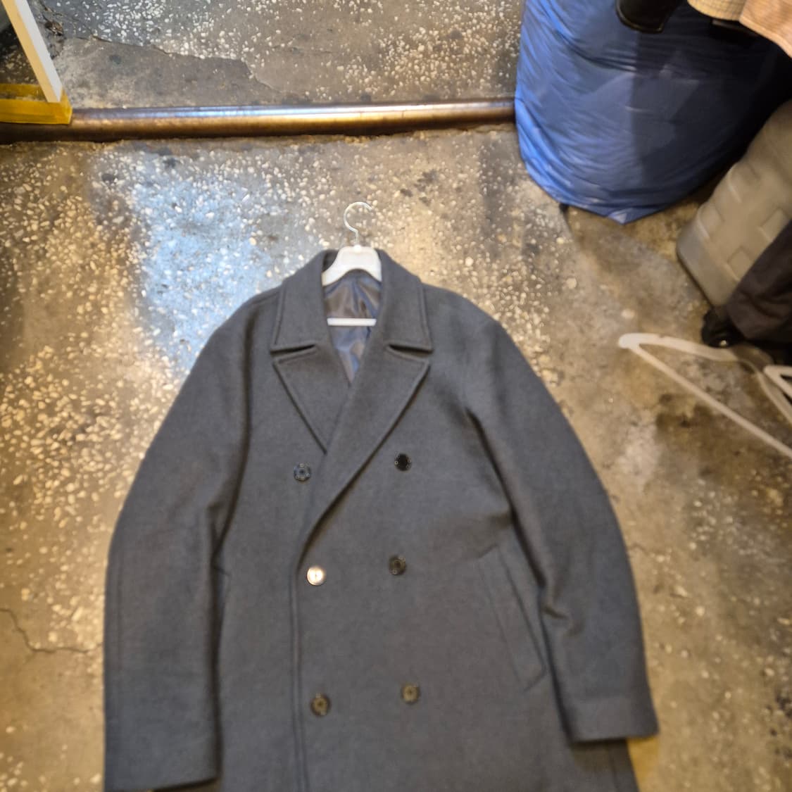 XL(착샷잇음) 그레이 울 더블롱코트  상품이미지6