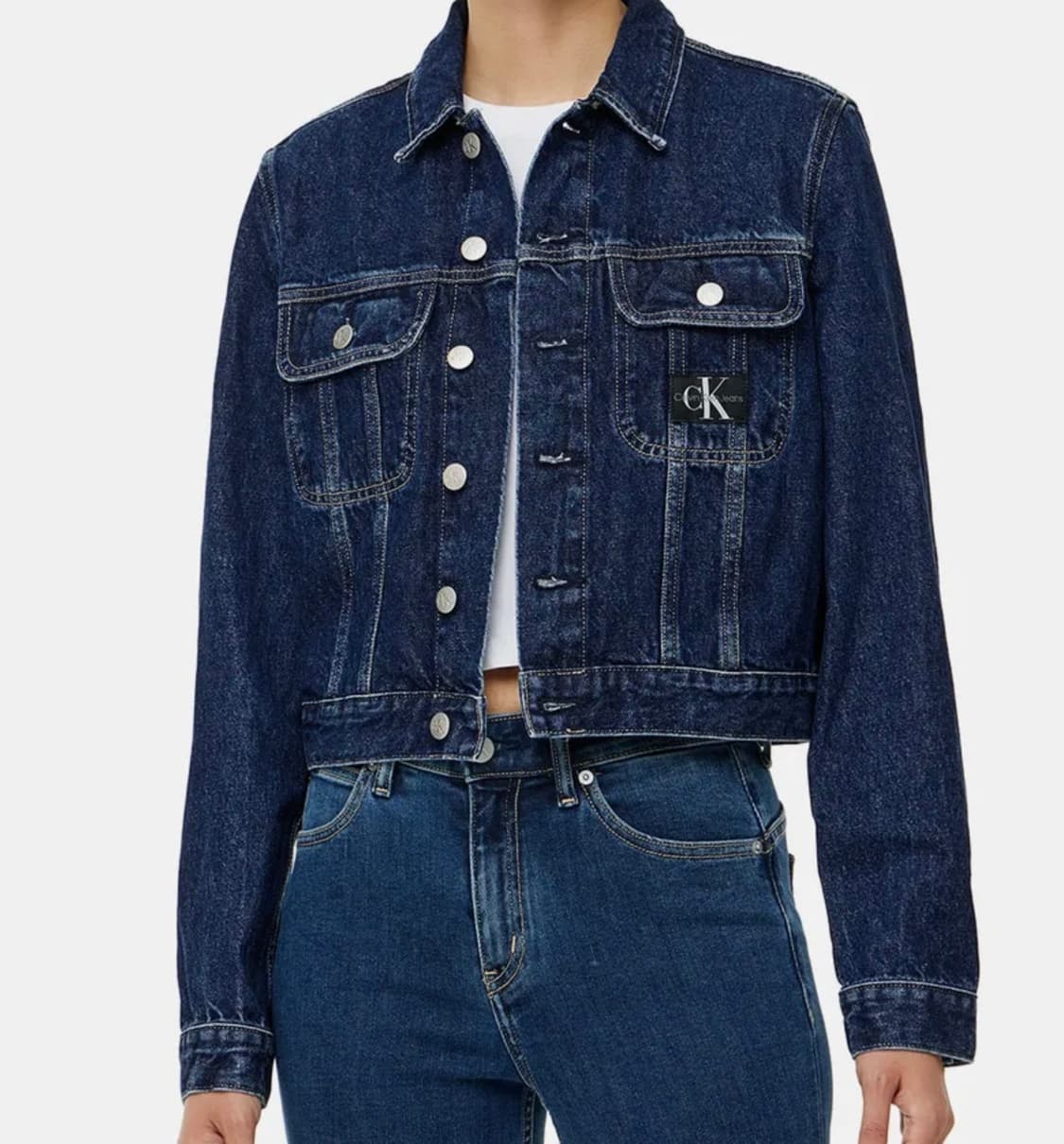 [XS]켈빈클라인 크롭 데님 자켓/진청 상품이미지2